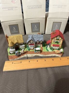3 PCS - AVON “Sunny Cottage Lane” Figurines 1994 Vintage Collectibles